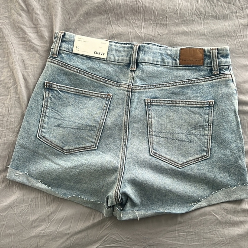 American Eagle Curvy Distressed Jean Shorts 10